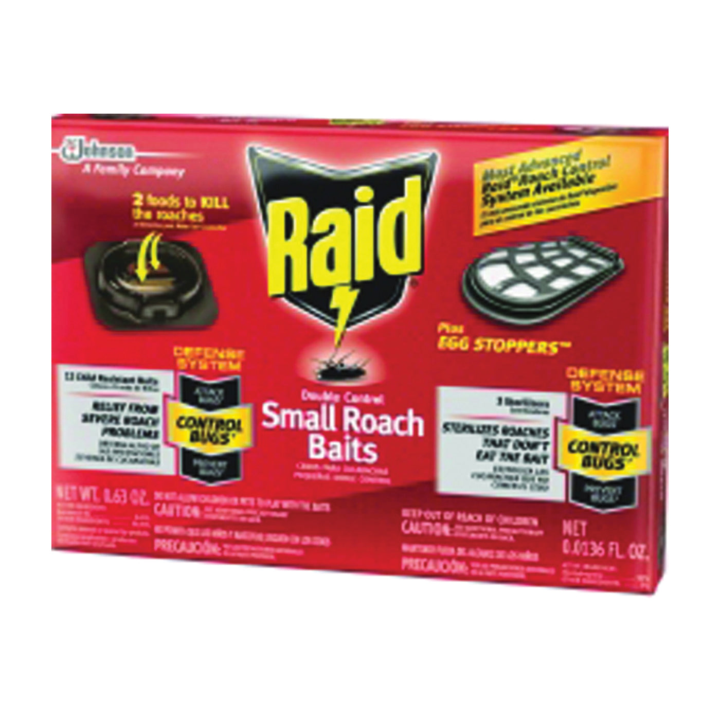 Cebos para Cucarachas Raid Doble Control Pequeños con Detenedores de Huevos, 12 Ct