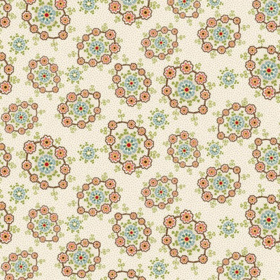 Candlelight & Romance Floral Wreaths Cotton Fabric Per Yard