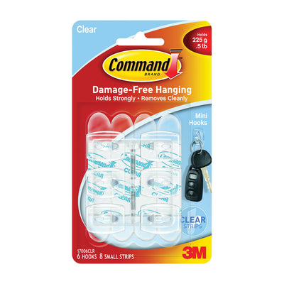 Command Clear Mini Hooks - Damage-Free Hanging Solution