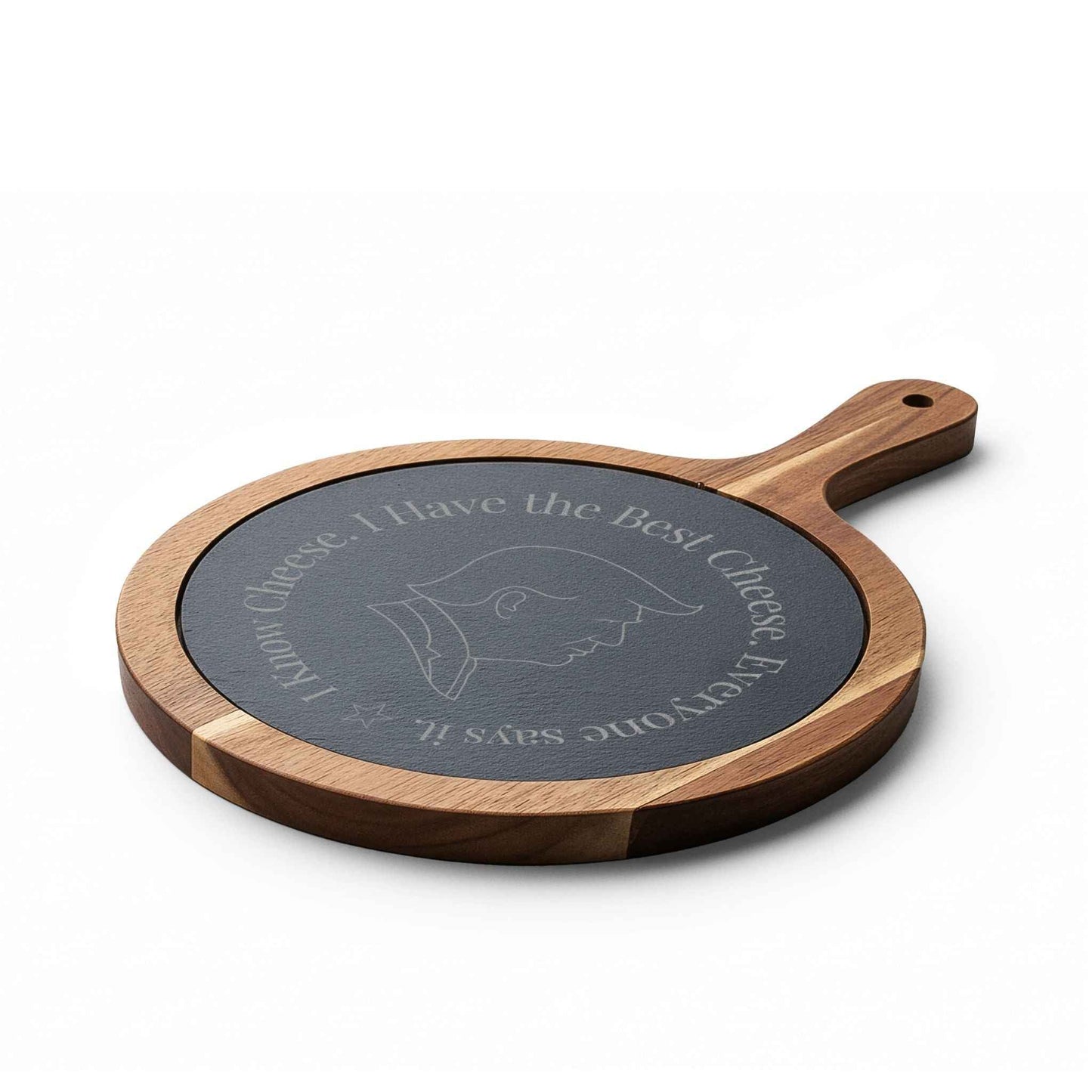 I Know Cheese Charcuterie Board – Engraved Acacia Wood Board