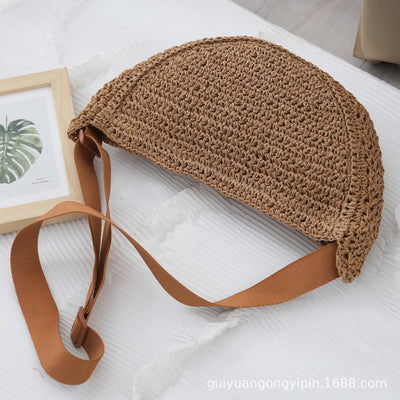 Handmade Woven Dumpling Crossbody Bag for Women