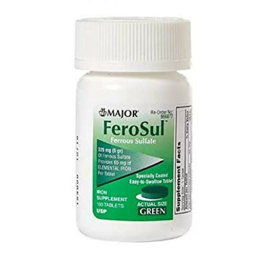 Ferrous Sulfate Green Tablets 325 Mg - 100 Count