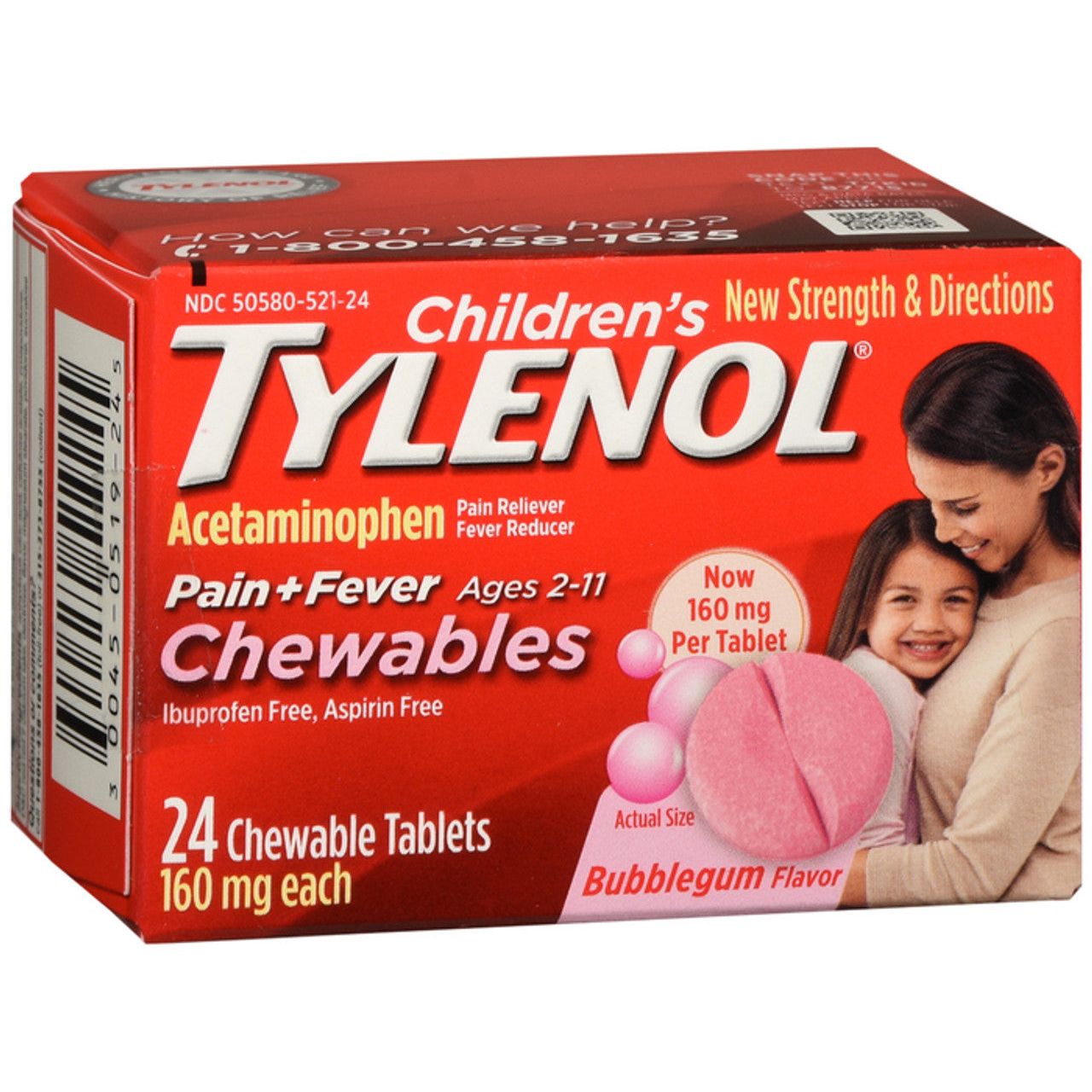 Comprimés à mâcher pour soulager la douleur chez les enfants, saveur bubble gum, 24 unités