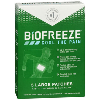 Patch de soulagement de la douleur Biofreeze - Grand - 5 unités