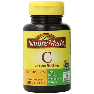 Nature Made Vitamin C 500 Mg Caplets with Rose Hips - 130 Count
