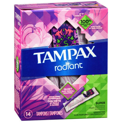 Tampax Radiant Tampons with LeakGuard Braid - Super Absorbency