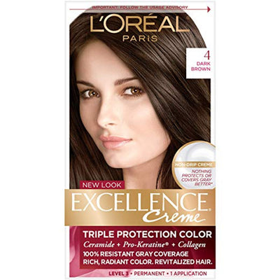 Excellence L'Oreal Paris Triple Protection Permanent Hair Color - 4 Dark Brown