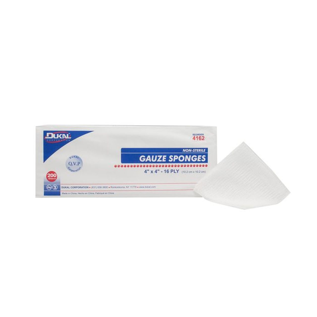 Dukal 16 Ply Non-Sterile Gauze Pads - 4x4 Inches, 200 Count
