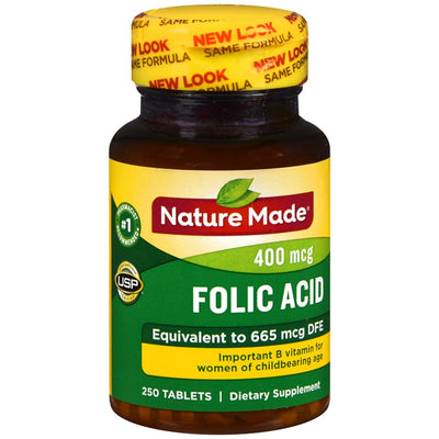 Nature Made Folic Acid 400 Mcg Tablets - 250 Count