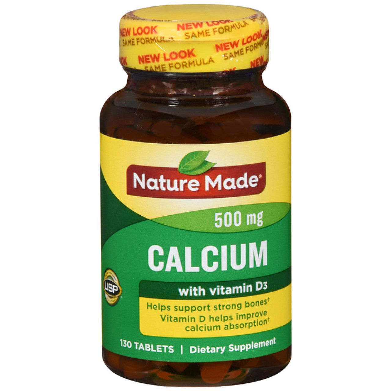 Nature Made Calcio 500 Mg con Vitamina D3, 130 Tabletas