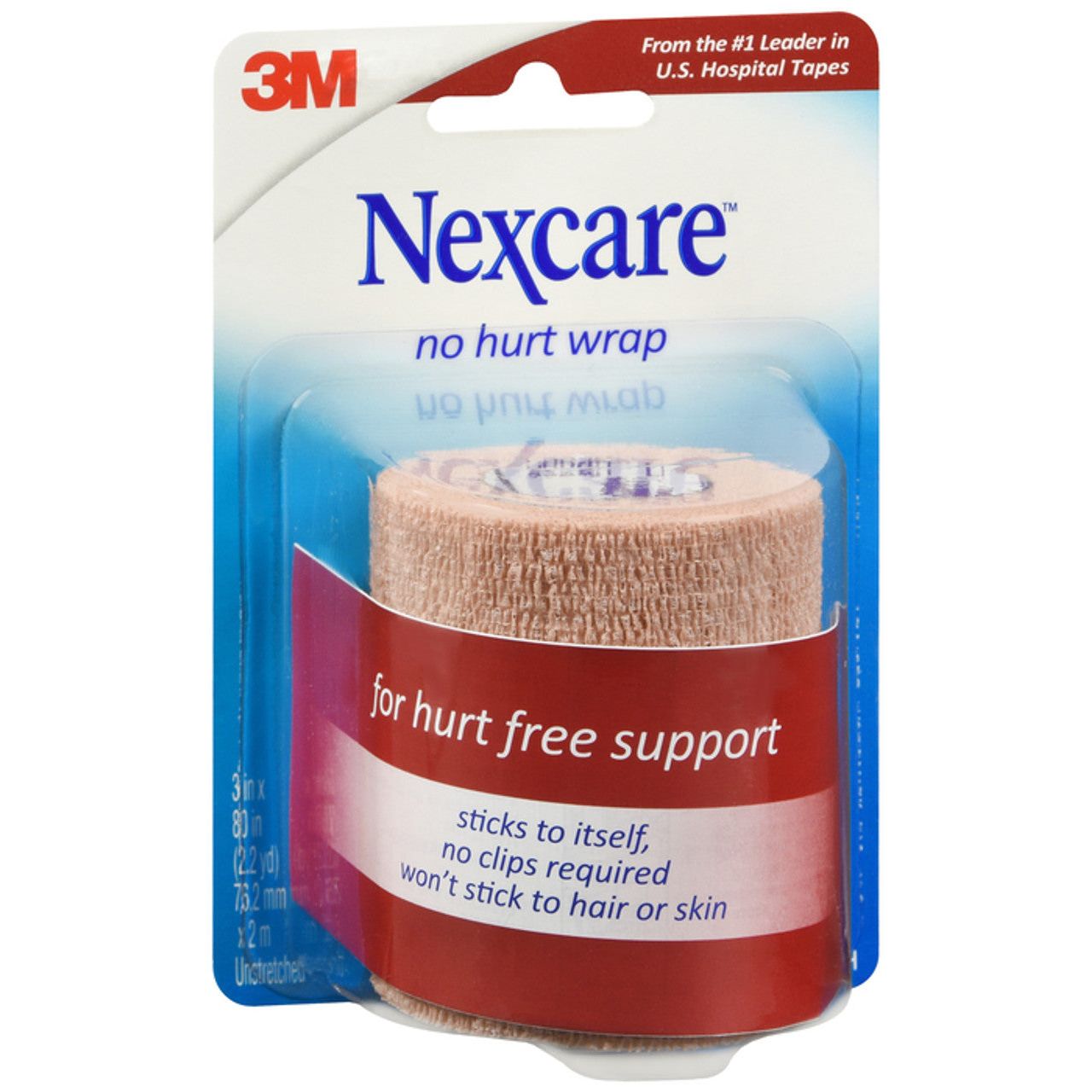 Nexcare No Hurt Wrap - 3 Inch Self-Adhering Bandage