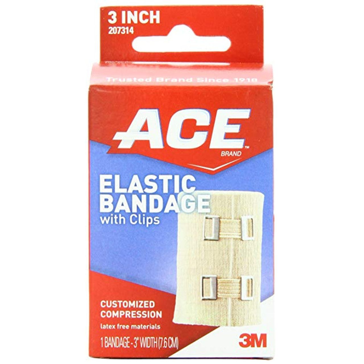 Bandage élastique ACE avec clips - 3 pouces