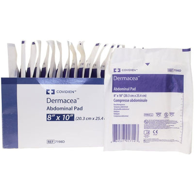 Kendall Dermacea Sterile Abdominal Pads 8" X 10" - Box of 18