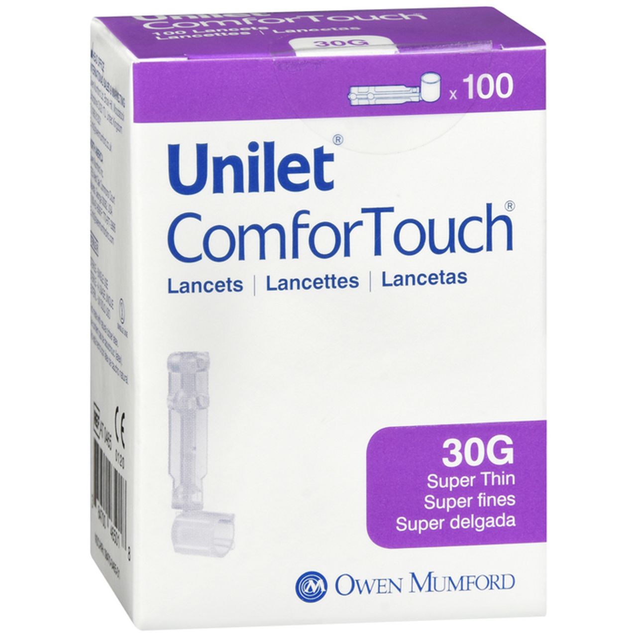 Lancettes Unilet Comfortouch 30G - 100 unités