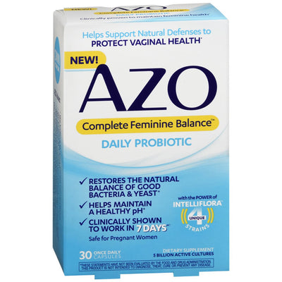 AZO Équilibre Féminin Complet Probiotique Quotidien – 30 Capsules