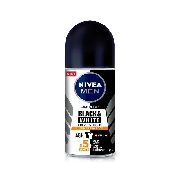 Déodorant Roll-On Nivea Men Black & White Invisible 48H 50 ml