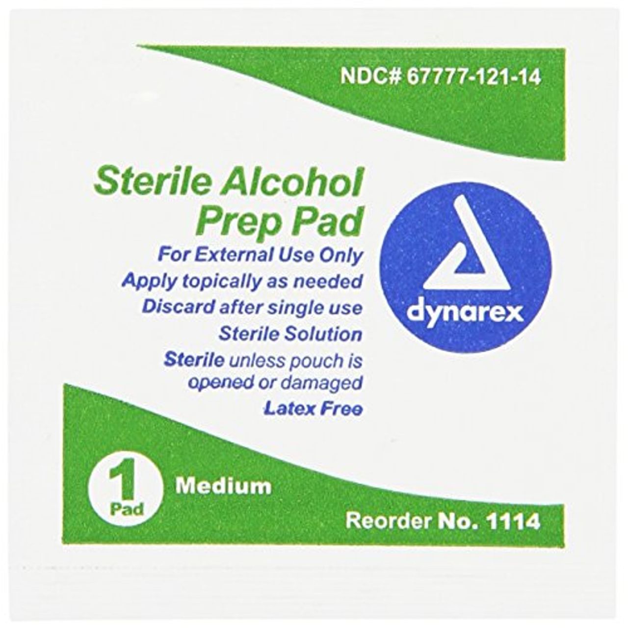 Dynarex Sterile Alcohol Prep Pads - Medium Size, 20 Count