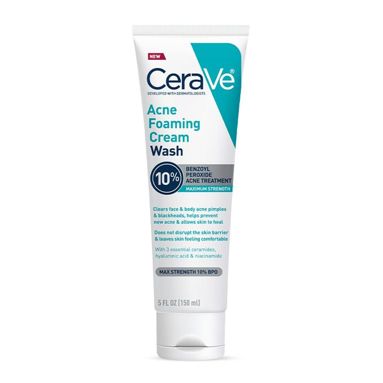 CeraVe Foaming Cream Wash with 10% Benzoyl Peroxide - 5 Fl Oz