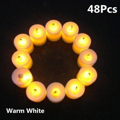 Flameless LED Tea Light Candles - Set of 12/24/48