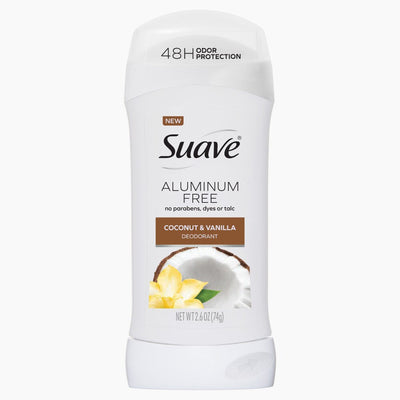 Suave Aluminum Free Deodorant, Coconut & Vanilla - 2.6 Oz