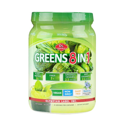 Olympian Labs Greens Protein Powder 8 In 1 - Blueberry Flavor, 14.2 Oz