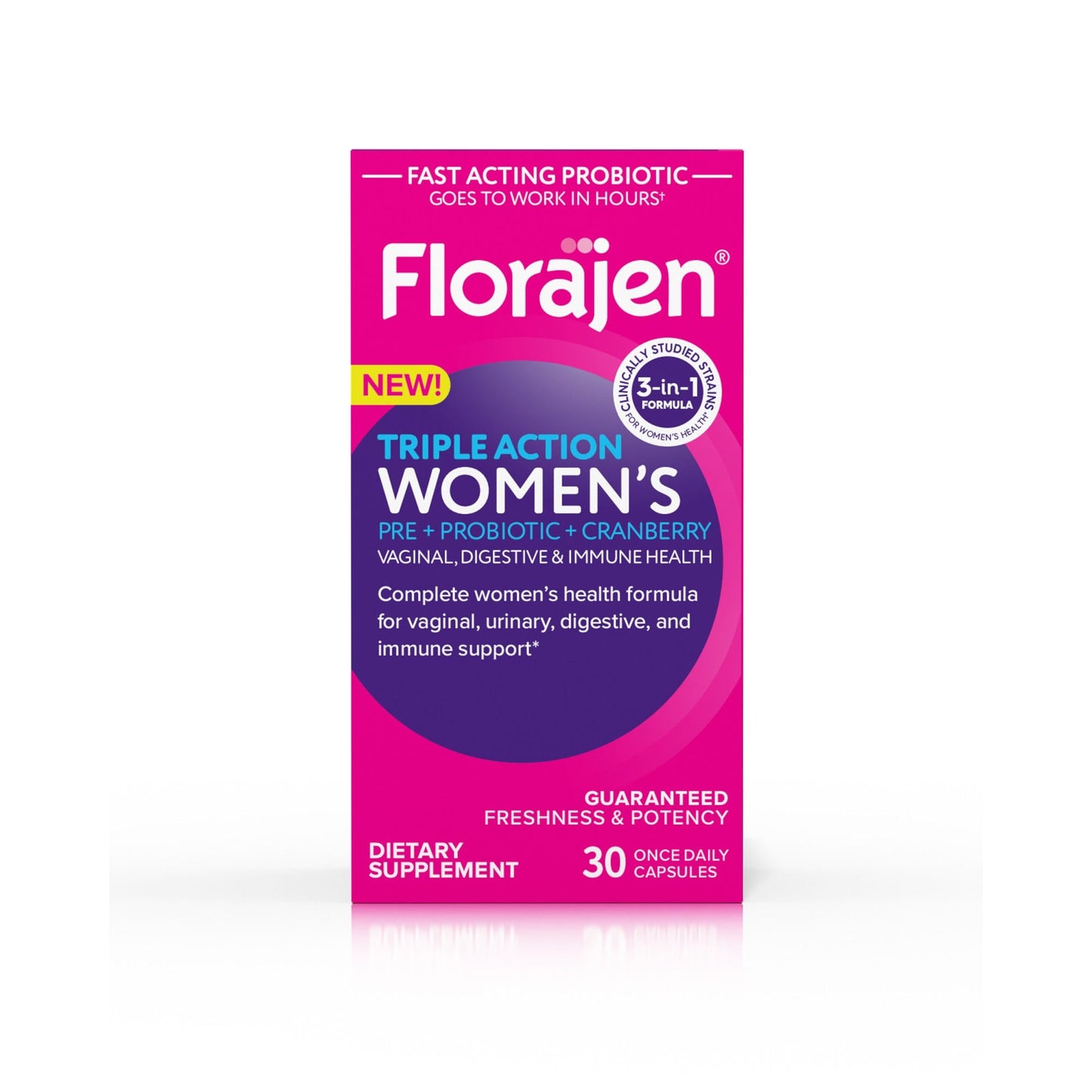 Florajen Triple Action Probiótico para Mujeres - 30 Cápsulas