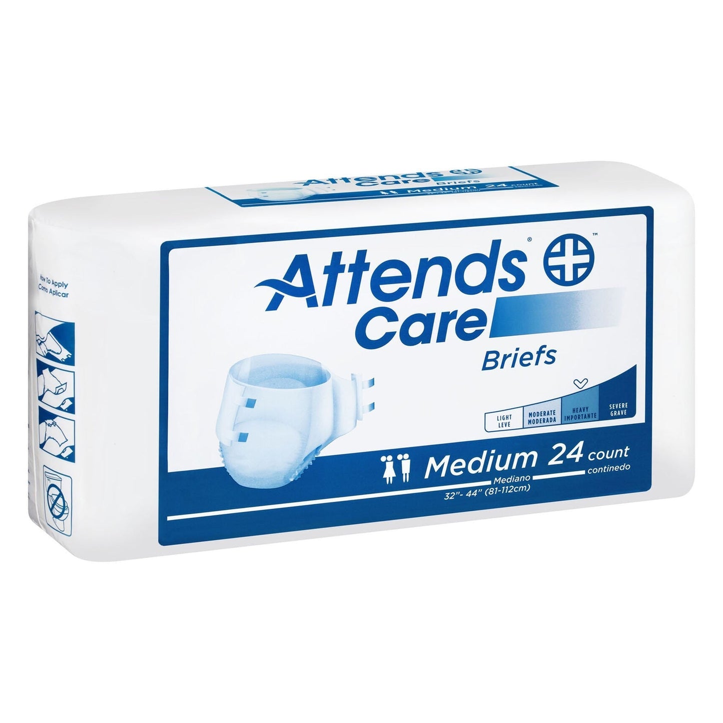 Attends Care Unisex Incontinence Brief - Absorbencia Moderada, Tamaño Mediano