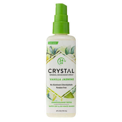 Déodorant Minéral en Spray Crystal, Vanille Jasmin 4 Oz