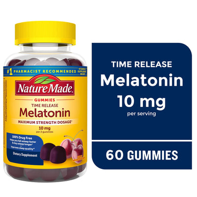 Nature Made Maximum Strength Melatonin Gummies, 10 Mg, Cherry Flavor