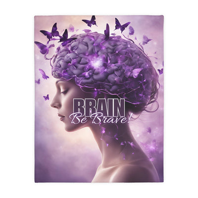 Brain Be Brave Velveteen Microfiber Blanket