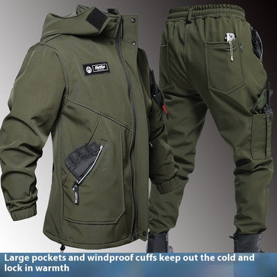 Fleece-Lined Waterproof Jacket Suit for Autumn & Winter