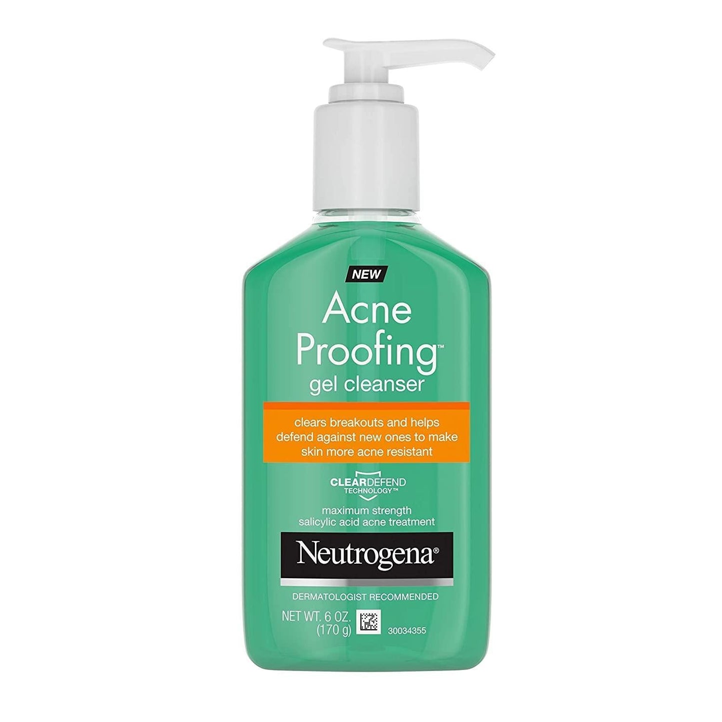 Gel nettoyant facial quotidien à l'acide salicylique Neutrogena Acne Proofing - 170g