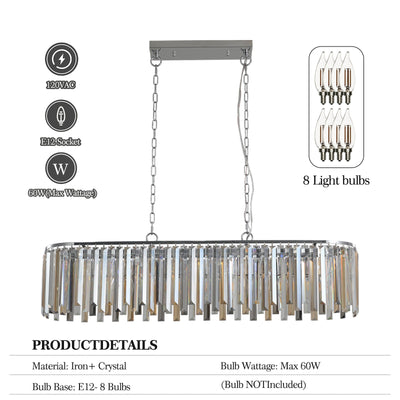 Modern Oval Crystal ceiling chandelier Luxury Home Decor Light Fixture - Korvel