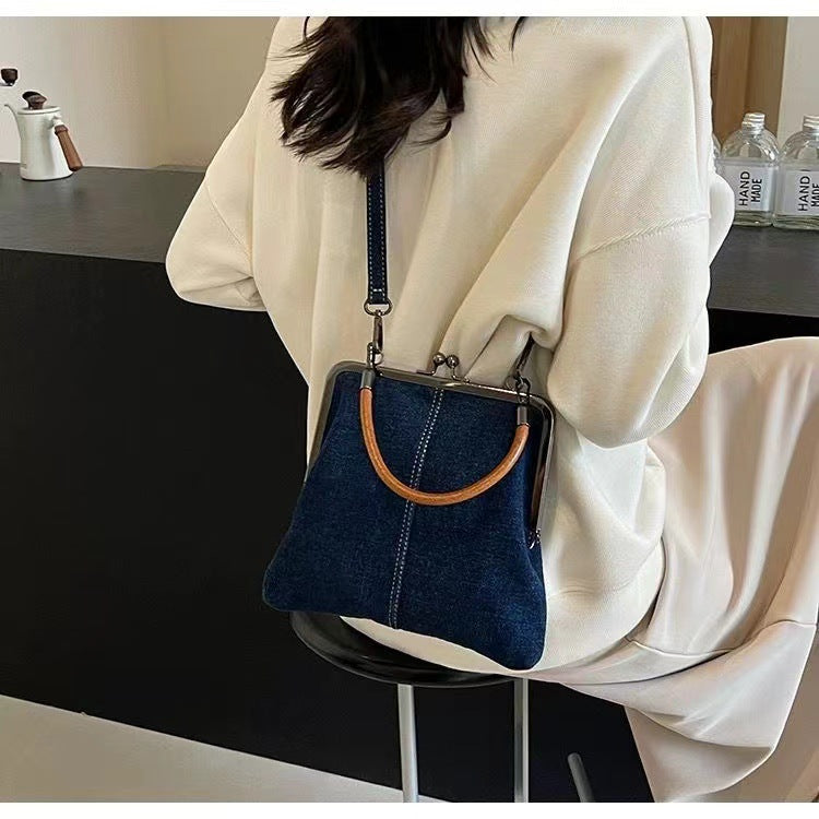 Handmade Denim Crossbody Bag for Women