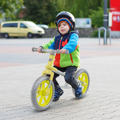12 Inch Balance Bike with Adjustable Seat and Rotatable Handlebar - Green