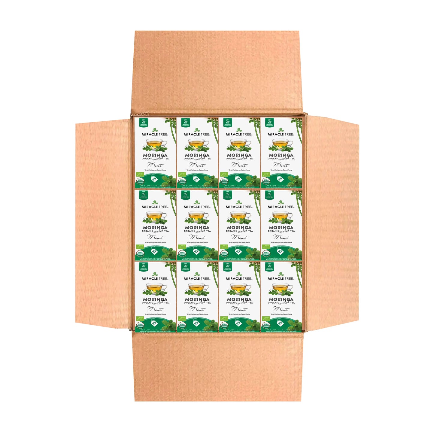 Organic Moringa Tea with Mint - 25 Wrapped Tea Bags