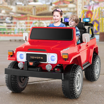 12V 2-Seat Licensed Kids Ride On Toyota FJ40 Car - Red