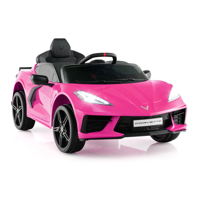 12V Electric Kids Ride On Car - Licensed Chevrolet Corvette C8 - Pink