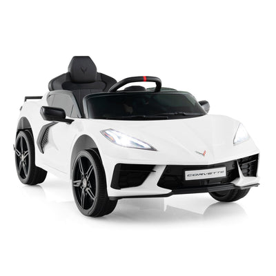 12V Electric Kids Ride On Chevrolet Corvette C8 - White