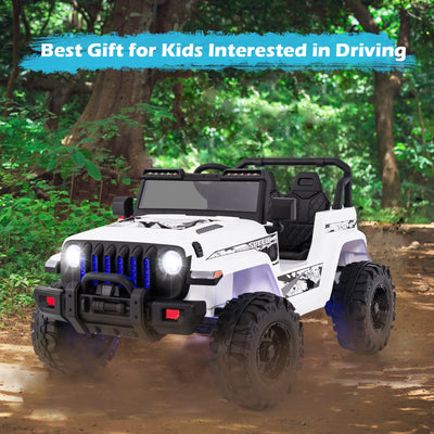 Voiture Jeep électrique pour enfants 12V avec télécommande - Blanc