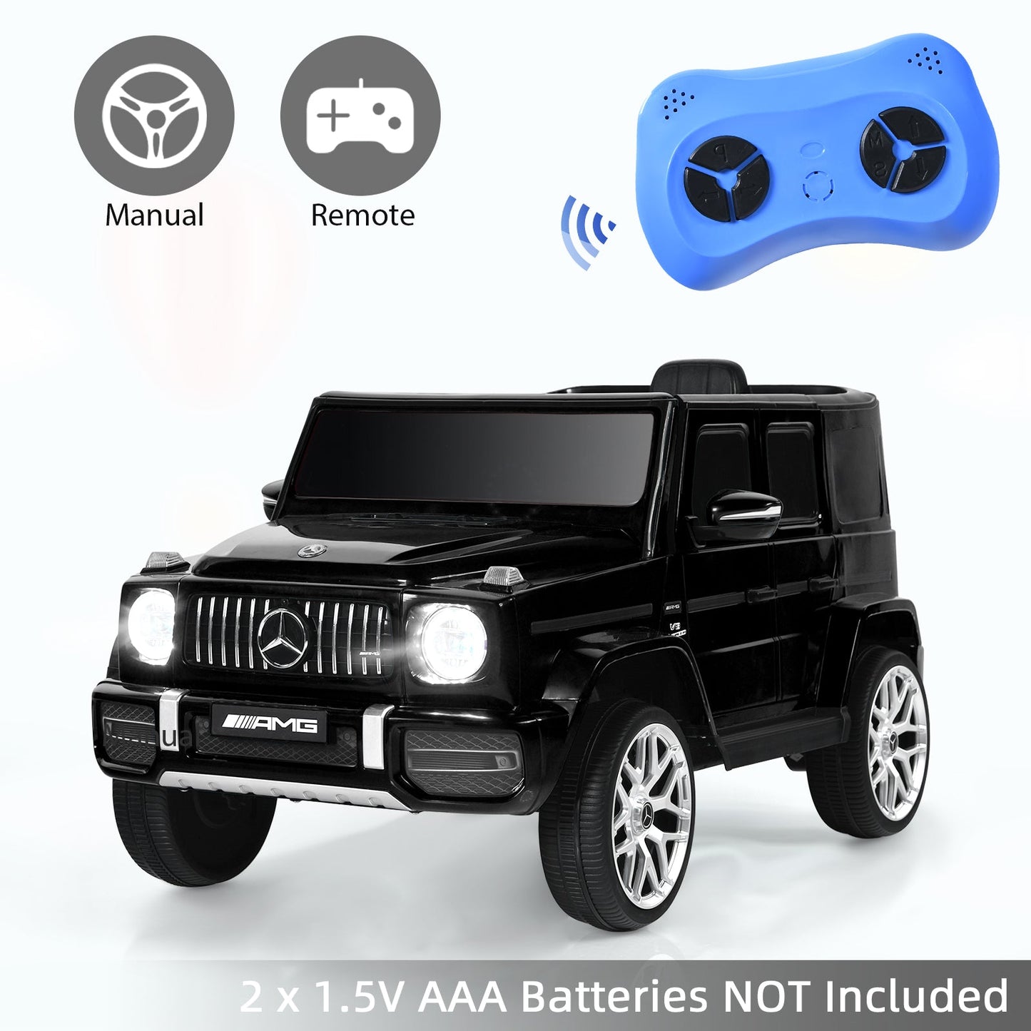Coche de Paseo Licenciado Mercedes-Benz G63 de 12V para Niños - Negro