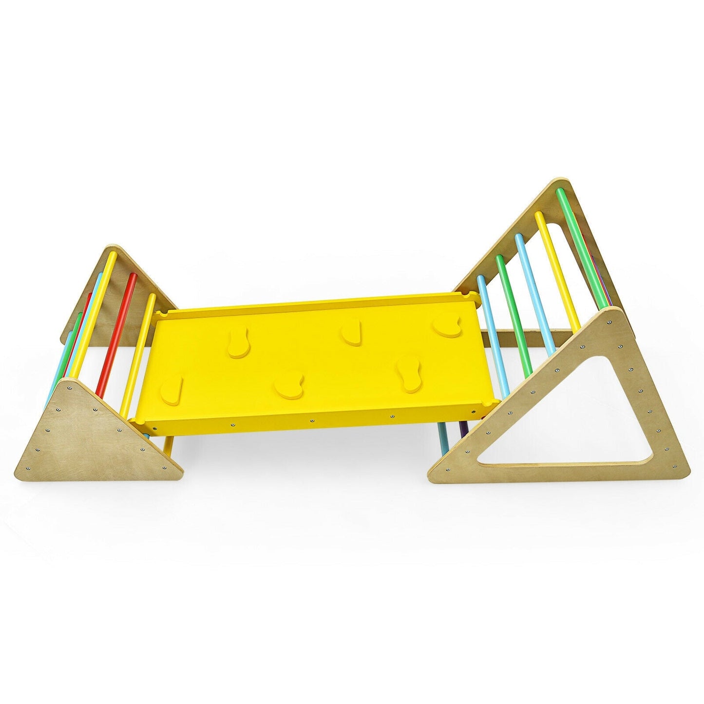 3-in-1 Wooden Triangle Climber Set with Ramp
