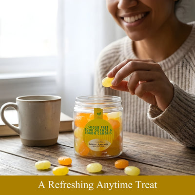 Andy Anand Sugar Free Fruity Orange & Lemon Hard Candy - 7 Oz