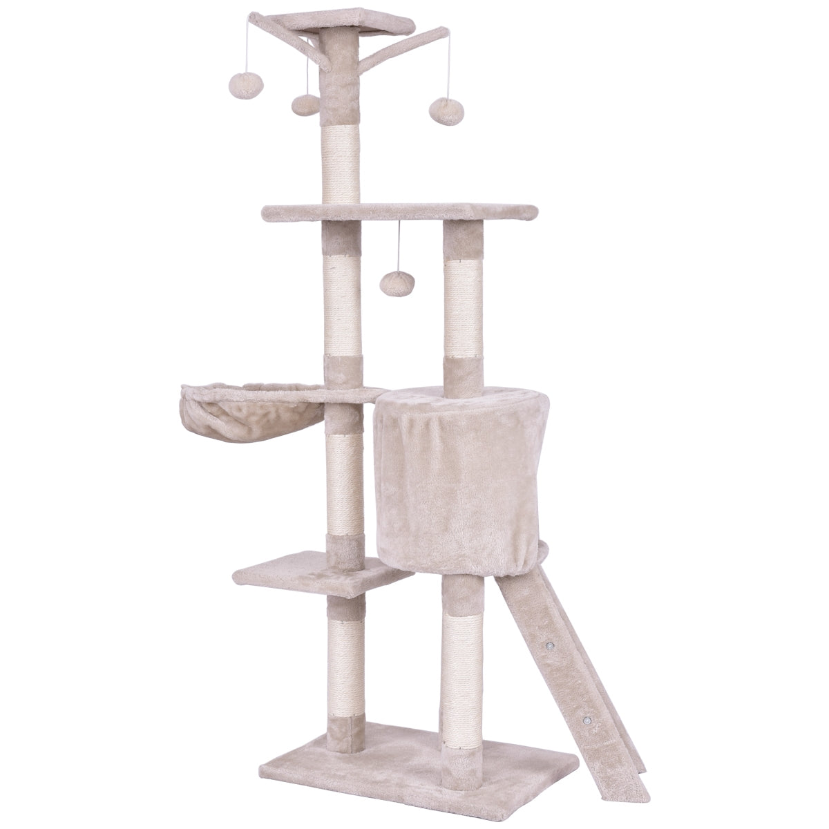 Árbol de Juego para Gatos con Rascador de 56 Pulgadas