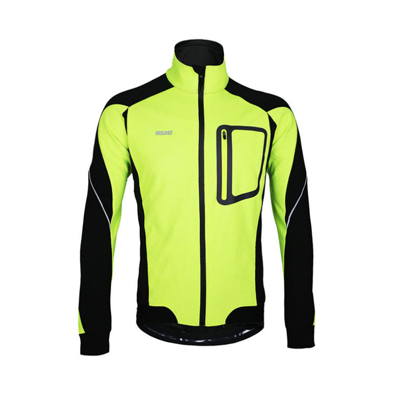 Men's Fleece Windproof Long-Sleeved Cycling Jacket