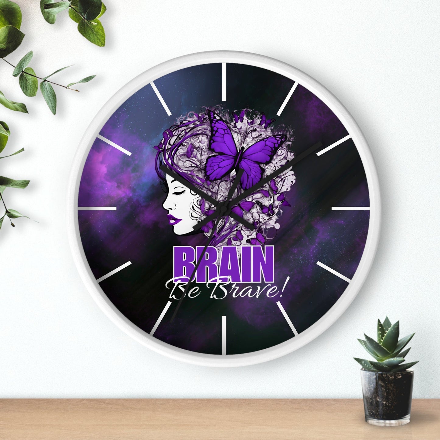 Horloge murale Beautiful Brain Be Brave