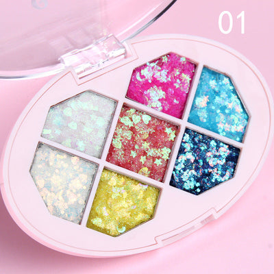 CmaaDu Seven-color glue-free sequins diy eye shadow gel diamond bride children's stage makeup - Korvel
