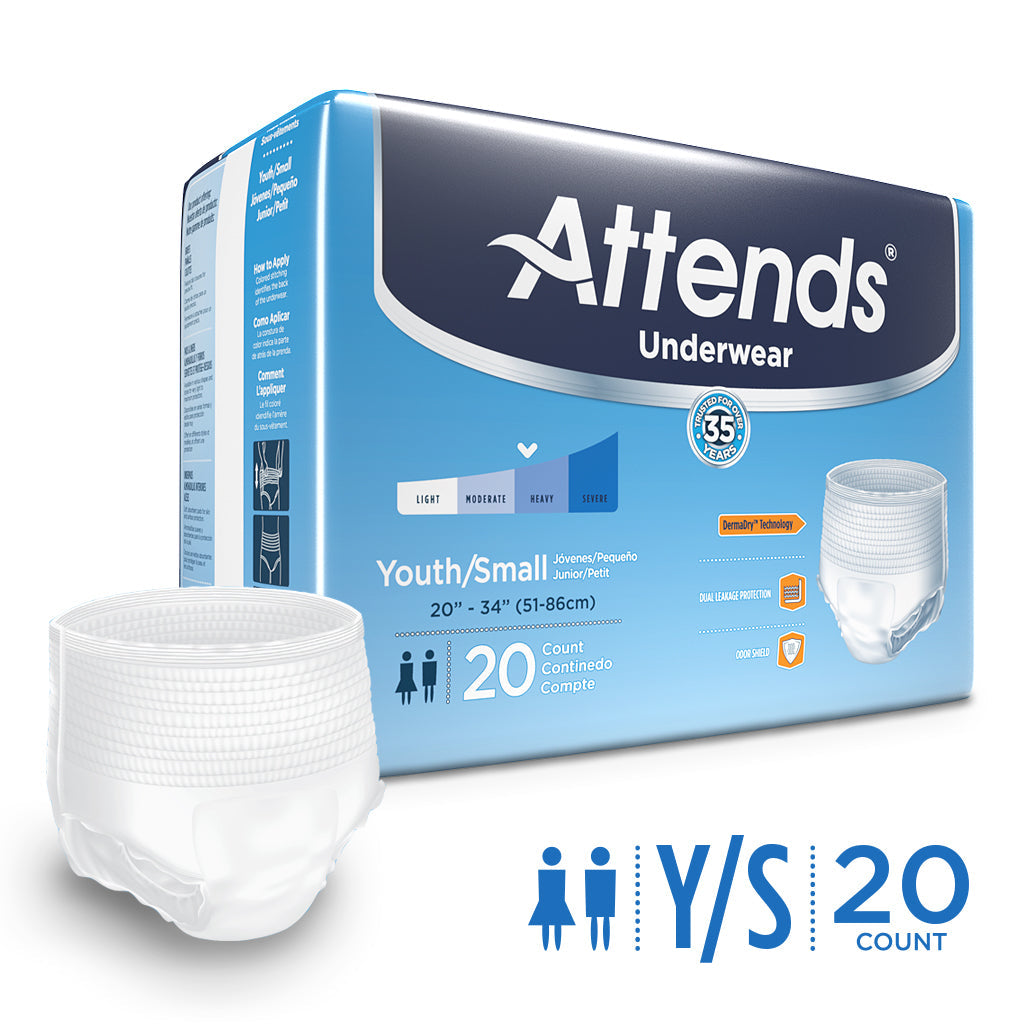 Attends Advanced Protective Underwear - Juventud/Pequeño (20 Contenido)