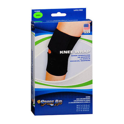 Neoprene Knee Wrap Sport Aid - Black Small