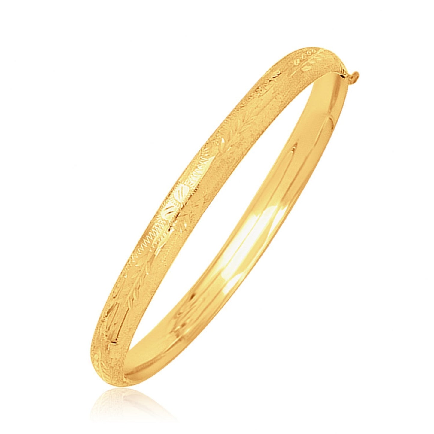 Bracelet pour enfants en or jaune 14 carats avec motif en dôme et tailles de diamant